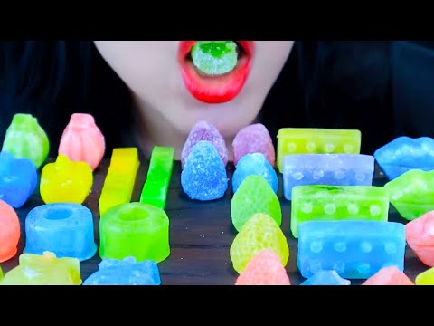 ASMR Crispy Rainbow Kohakuto Dessert Eating Vlog 바삭바삭한 레인보우 코하쿠토 디저트 먹기 @CANDYSASMR