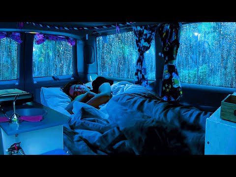 Deep Sleep Ambience: Sounds Heavy Rain & Thunder on Cozy Car help Beat Insomnia, Melting Away Stress