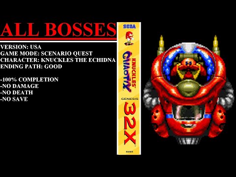 Knuckles' Chaotix [USA] (Sega Genesis 32X) - (All Bosses | 100% Completion)