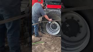 Tractor Flat tire fixed With Fire 🔥 #shorts