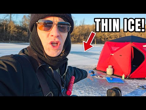 Dangerously Thin ICE Fishing for Monster Haul