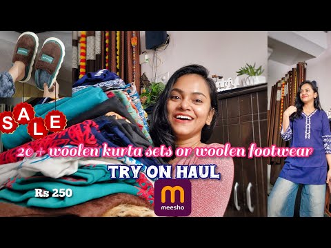 Meesho winter try on haul || meesho winter kurta set haul/ winter footwear haul #meesho