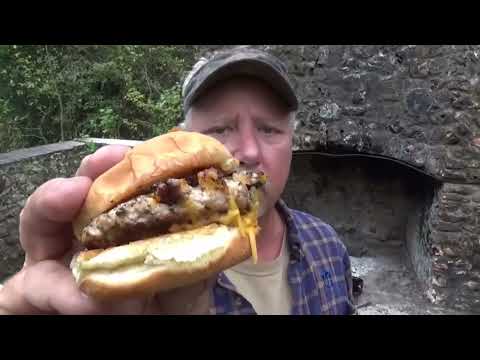 COOKING ON A 100 YEAR OLD FIREPLACE IN THE WOODS   Cleanup and Cook