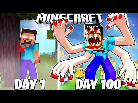 I Survived 100 Days as BLOOD HEROBRINE in HARDCORE Minecraft!