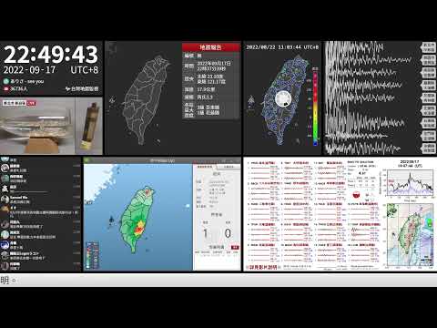 2022年09月17日 臺東縣池上鄉地震(地震速報、強震即時警報)