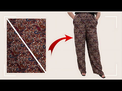 Very Easy how to Cutting and Trousers Stitching |(With Side Pockets)Tutorial with Cut-out Detail