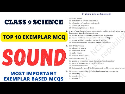 Best MCQ Class 9 Sound Chapter Class 9 NCERT Exemplar // Most Important MCQs