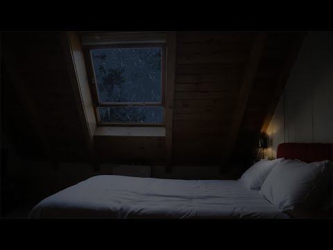 Cozy small bedroom with heavy rain & thunder - Rain on the window, 12 hours of rain, deep sleep