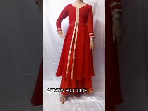 trendy front open kurti/stylish from open frock#diy #trending #viral #dress#new #partywear#youtube