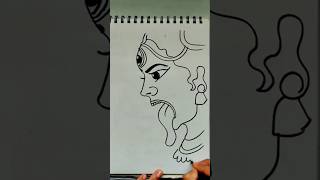 Quick simple and easy drawing of Maa kali/ Maa Kali face drawing