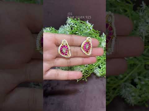 Exclusive 925 Silver Kundan Earring Wholesale  92.5 Silver Jewellery