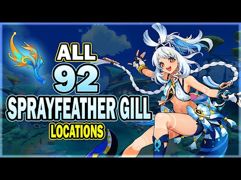 All 92 Sprayfeather Gill Locations - Efficient Farming Route - Mualani Ascension | Genshin Impact