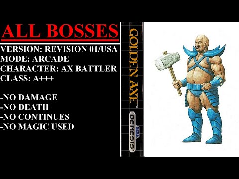 Golden Axe [Rev 01/USA] (Sega Genesis) - (All Bosses | Arcade Mode)