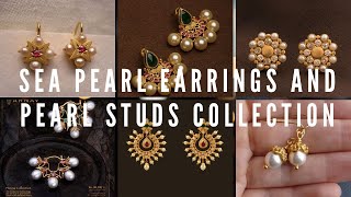 Latest Pearl Gold Earrings and Pearl Studs || Beautiful Pearl Earring Collection || #PearlJewellery