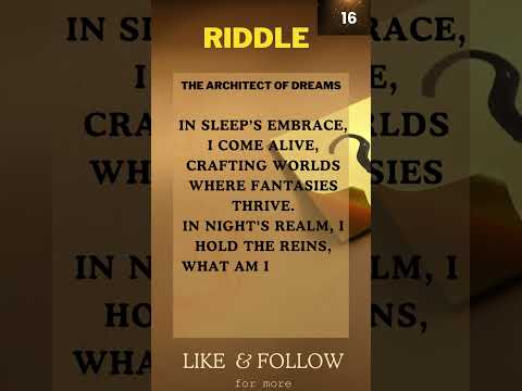 Riddle based on life | The Architect of dreams - Who am I? #shorts #DG riddle #life #riddles #quiz