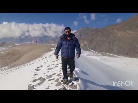 Walking at Sarfaranga Cold Desert after Snowfall