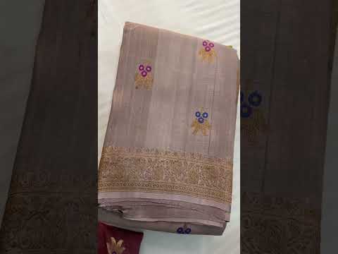 Handloom Banarasi Pure Tussar Georgette Silk Sarees | Platinum Water Zari | Rs 9450