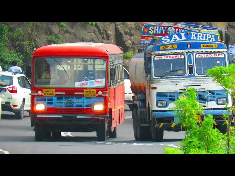 दिवे घाट पुणे:3 MSRTC BACK TO BACK CAPTURED AT BEAUTIFUL LOCATION