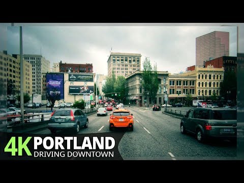 Portland 4K60fps - Driving Downtown - Oregon, USA