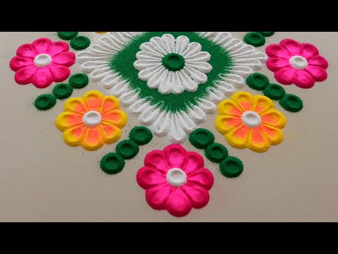 New rangoli design 2023|relaxing rangoli design|easy rangoli design