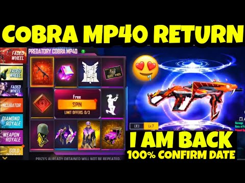 FREE FIRE COBRA MP40 RETURN | COBRA MP40 RETURN KAB AAYEGA | COBRA MP40 RETURN DATE | FF NEW EVENT