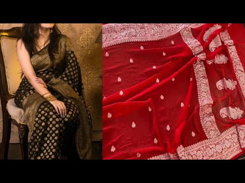 Banarsi semi Georgette minakari sarees