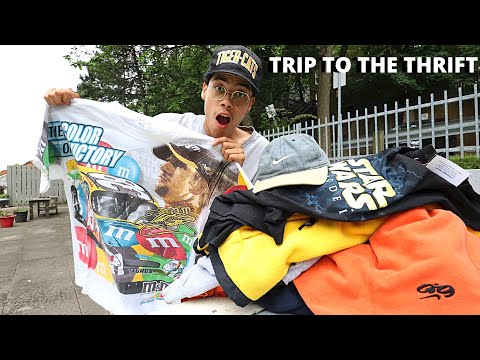 TRIP TO THE THRIFT - Thrifting Nascar tees, Nike and more VINTAGE #triptothethrift