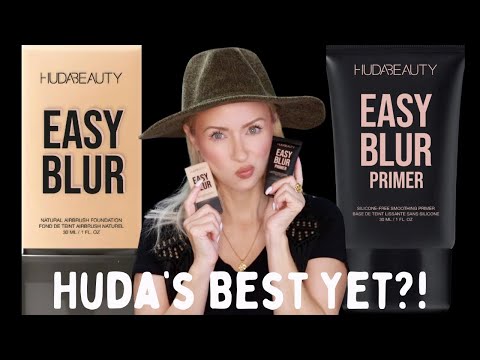 NEW HUDA BEAUTY EASY BLUR FOUNDATION + PRIMER REVIEW | 10 HOUR WEAR