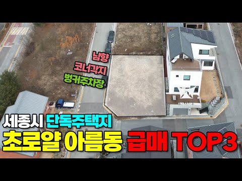 세종시 최상급 단독주택지 매매 - 입지상세설명! 아름동 TOP3, 4억, 6억5천, 7억7천 손꼽히는위치 남향코너각지 조망최상 벙커형지하주차장가능