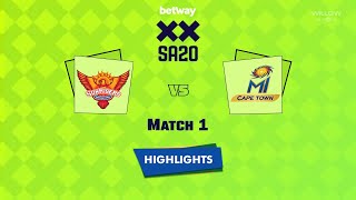 Highlights: 1st Match, Sunrisers Eastern Cape vs MI Cape Town | 1st Match, MICT VS SEC