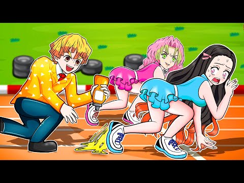 【鬼滅の刃漫画】🔥男女対決勃発！😱善逸＆炭治郎 VS 蜜璃＆禰󠄀豆子🏃‍♂️🏃‍♀️💖  【鬼滅の刃】Paper Kimetsu No Yaiba