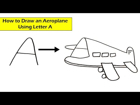 How to draw an Aeroplane using letter A l l Simple Drawing l l Step by Step easy drawing