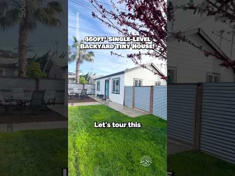 Would you live in this backyard #tinyhouse ? 🏡 #housetour #hometour #tinyhome #ADU