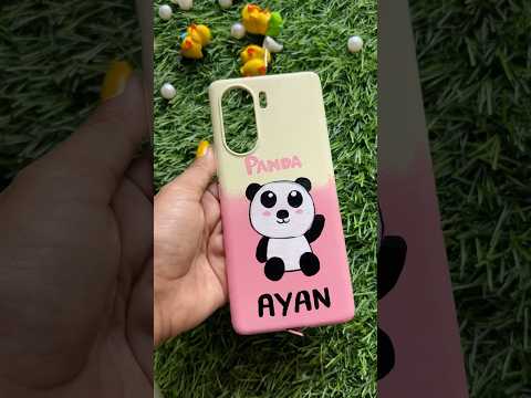 Panda mobile cover painting #reuseoldmobilecover #reuseidea #diy #shorts