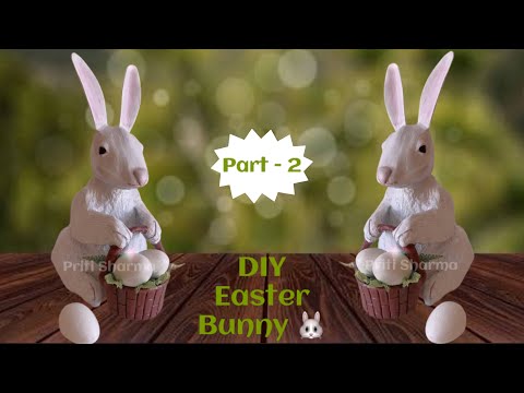 Easter Bunny DIY / Wall putty crafts/ Colouring Rabbit Showpiece / Part -2 @PritiSharma