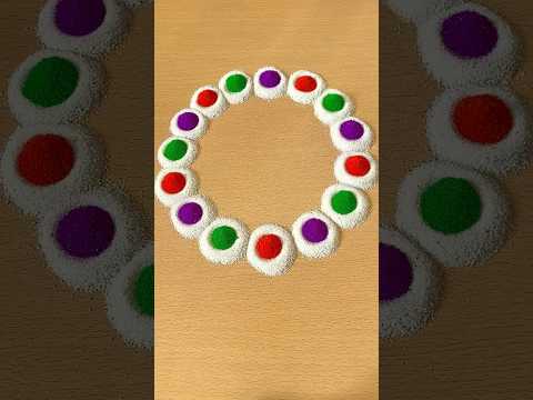 Simple Rangoli | Satisfying Rangoli | Easy Rangoli Tips and Tricks | ASMR #rangoli #satisfying #asmr