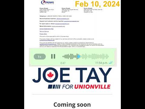 2024-FEB-10 www.JoeTay.ca Joe Tay 鄭敬基 running for office as Member of Parliament Markham-Unionville