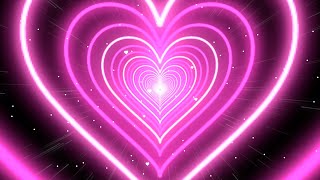 Heart Background💖Pink Tunnel Heart Background Screensaver Video Effects - Heart Lights Background