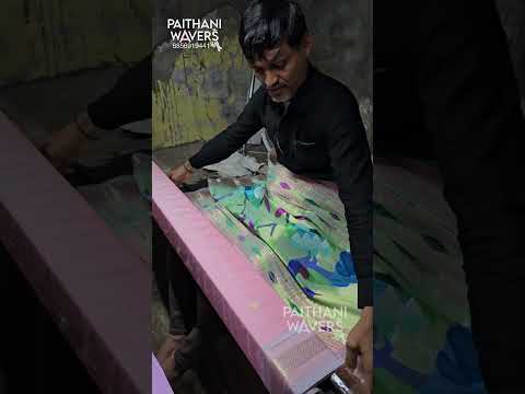 Manufacturing silk saree pallu design Art #paithani #saree #handloom #art #making #manufacturing