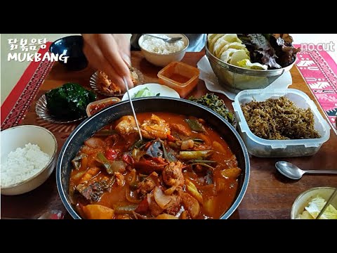 시골밥상 : 닭볶음탕 Braised Spicy Chicken 먹방 mukbang food korean eating show