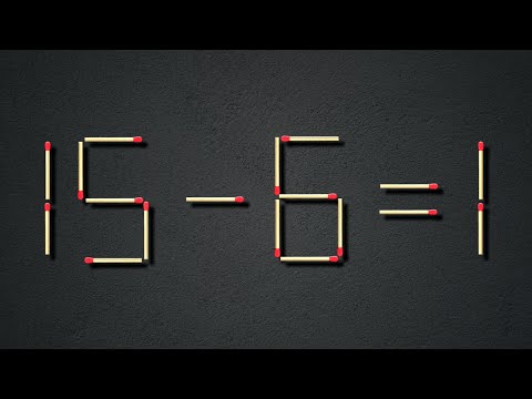 Rearrange the stick to make the equation correct | Matchstick Puzzle 15-6=1