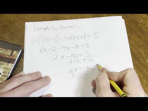 Solving a Linear Equation: 2(3x - 1) - 4(x + 2) = 5 || Example from Superpowered College Algebra 1