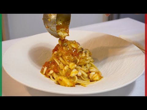 How to make Mediterranean Pasta【Linguine con dentice alla mediterranea】