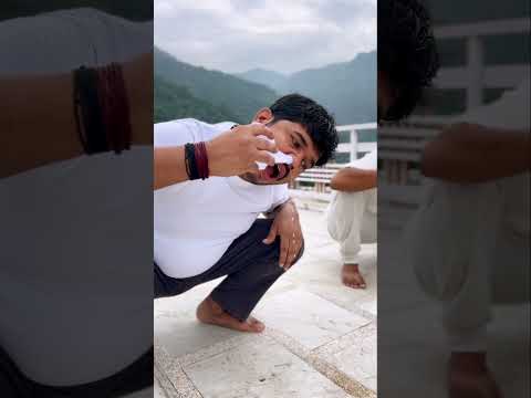 Jalneti Kriya or Nesal cleaving with water at Patanjali Yoga Foundation Rishikesh India