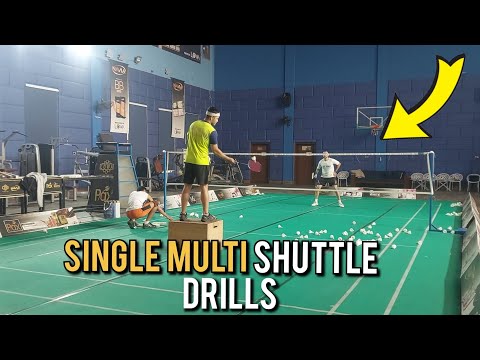 Multi shuttle defensive badminton training