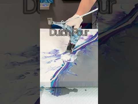 🤩😍 Dutch Pour 1/2 White & Grey 🩵 Blues & Purples 💜 #trirrrtistry #dutchpour #art #acrylicpouring