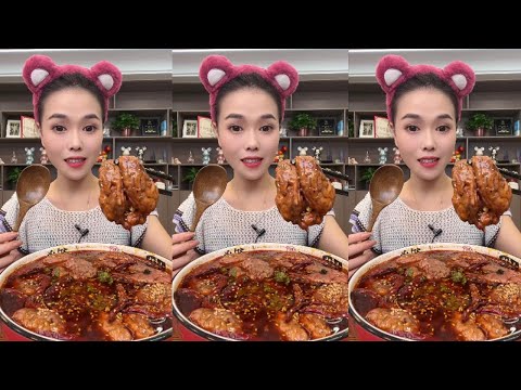 pig brain mukbang f