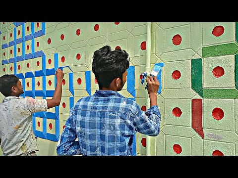 Semple 3D Painting For terrace wall | Wall paint design