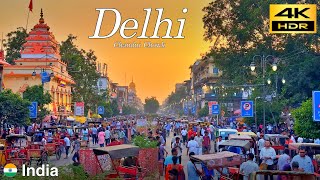 Delhi Walking Tour | Evening walk around Chandni Chowk Market in Old Delhi | India🇮🇳 | 4K HDR