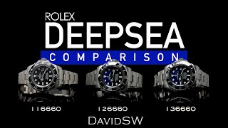 Rolex Deepsea Comparison 116660, 126660, and 136660